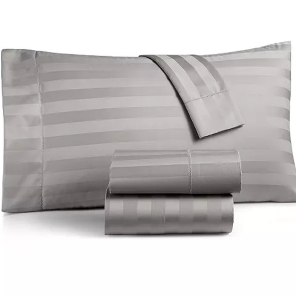 Charter Club Damask 1.5 Stripe 550 Thread Count 100% Cotton 4-Pc. Sheet Set,King - Picture 1 of 7